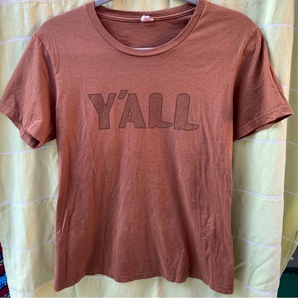 Anvil Tops - anvil “y’all” with cowboy boots cute graphic tee size small